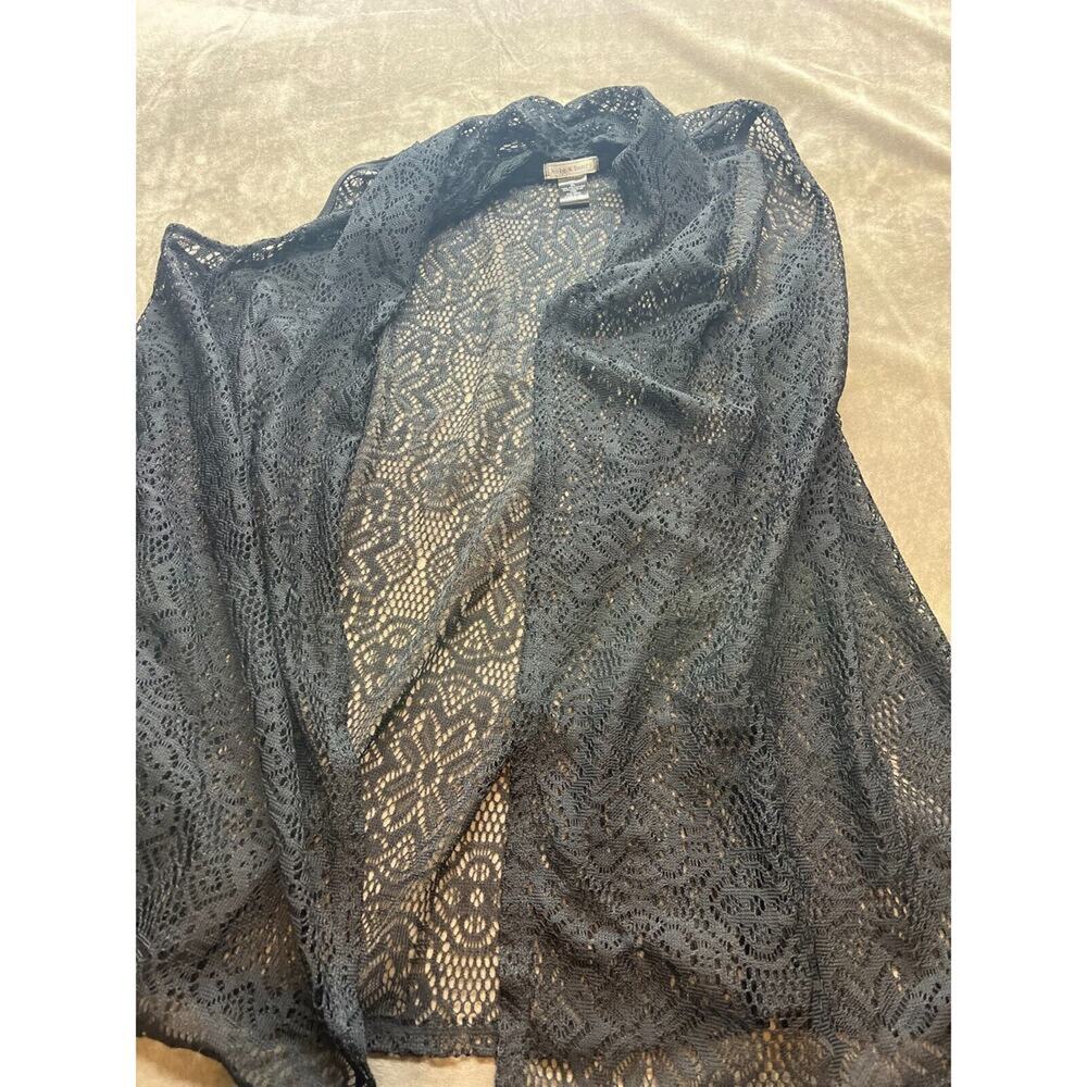 Kate & Henry Black Crocheted Sweater Cover Up Size XL Sleeveless